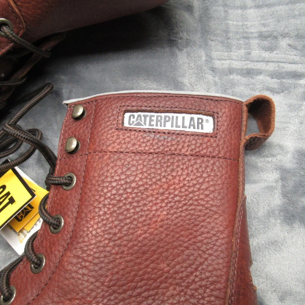 Caterpillar Work Boots Mens 13 Brown EH Remington Steel Toe Leather Safety‎ NEW